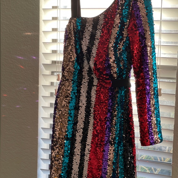 Armani Exchange Sequin sparkling one shoulder dress - Picture 7 of 13